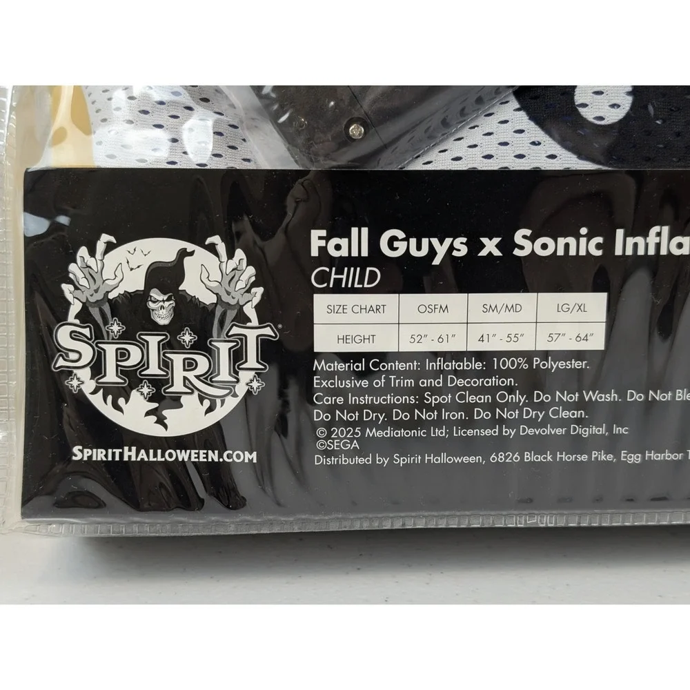 Spirit Halloween Kids Sonic the Hedgehog x Fall Guys Inflatable Costume LG/XL